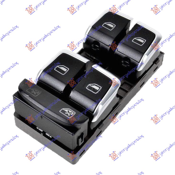 PREKIDAC U PREDNJIM VRATIMA HROM/CRNI (4 TASTERA) (10 PIN) AUDI A4 2011-2015 (8KH/8K2/8K5)