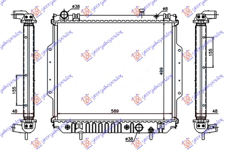 HLADNJAK MOTORA 2.7 CRD DIZEL (AUTO) (500x588x48) JEEP GRAND CHEROKEE 1999-2005 (WJ/WG)