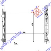 HLADNJAK MOTORA 1.5 DCi (56x41.8x26) RENAULT KANGOO 2013-2021 (KW0/KW1)
