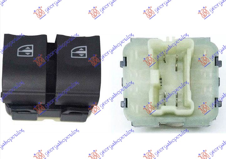 PREKIDAC U PREDNJIM VRATIMA (2 TASTERA) (LEVI AUTO) (PREDNJA VRATA) (BELI KONEKTOR) (7 PIN) DACIA LODGY 2012-2022 (JS)