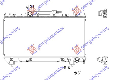 HLADNJAK MOTORA 2.0i 16V GT (32.5x66) TOYOTA CARINA E/CORONA 1991-1995 (T19)