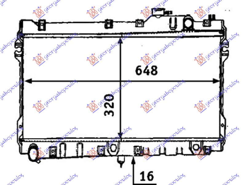 HLADNJAK MOTORA 1.6/1.8i 16V (32.5x64.8) MAZDA MIATA MX5 1990-1999 (NA)