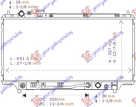 HLADNJAK MOTORA 1.3/1.5 16V 1.6/1.8i (32.5x68) MAZDA 323 SDN 1995-1997 (BF)