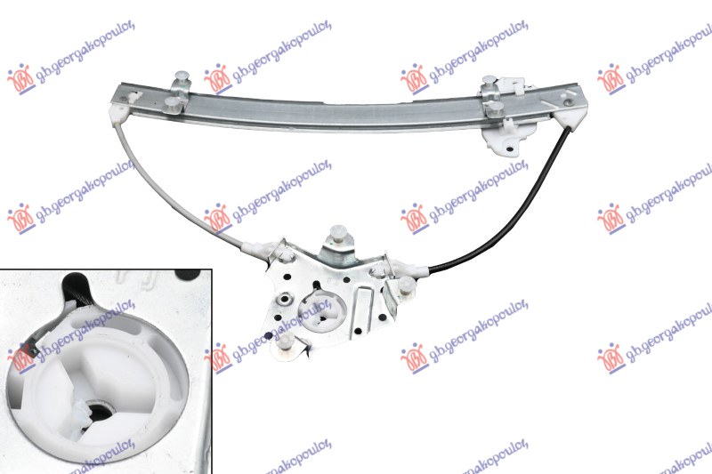 PODIZAC PREDNJEG PROZORA ELEKTRICNI (BEZ MOTORA) NOSAC MOTORA 3 ZUBA HYUNDAI ACCENT SDN 1997-1999 (X-3)