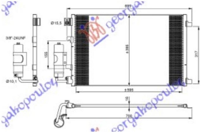 HLADNJAK KLIME BENZIN (600x385x16) NISSAN QASHQAI 2010-2013 (J10/NJ10)