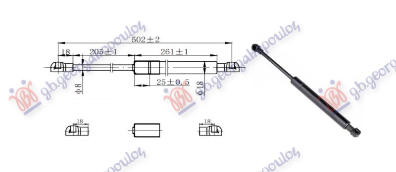 AMORTIZER GEPEK VRATA (QASHQAI+2) (502L-375N) NISSAN QASHQAI 2007-2010 (J10/NJ10)
