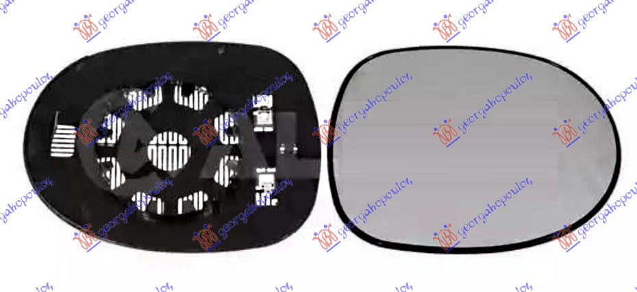STAKLO RETROVIZORA SA GREJACEM (KONVEKSNO) HONDA CIVIC H/B-L/B 2006-2012 (FN/FK)