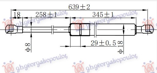 AMORTIZER GEPEK VRATA (640L-465N) HONDA CIVIC H/B-L/B 2006-2012 (FN/FK)