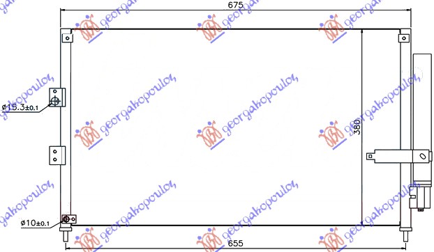 HLADNJAK KLIME 1.3 HIBRID - 1.8 BENZIN (630x380) HONDA CIVIC SEDAN 2006-2011 (FD/FA)