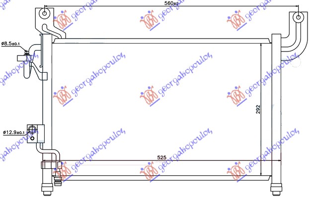 HLADNJAK KLIME BENZIN/DIZEL (475x300x16) FORD RANGER 1999-2006 (EQ)