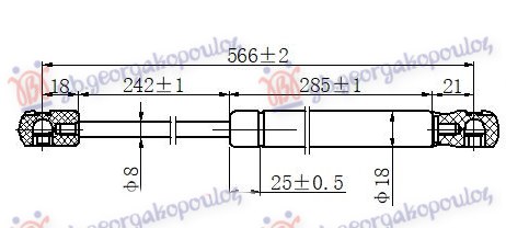 AMORTIZER GEPEK VRATA KARAVAN (625L-360N) PEUGEOT 306 1993-1996 (7B/N3/N5N/7)
