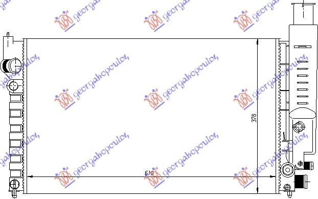 HLADNJAK MOTORA 1.6/1.9cc (MAN/AUTO) (+/-AC) (61x35.9) PEUGEOT 405 1987-1993 (15B)