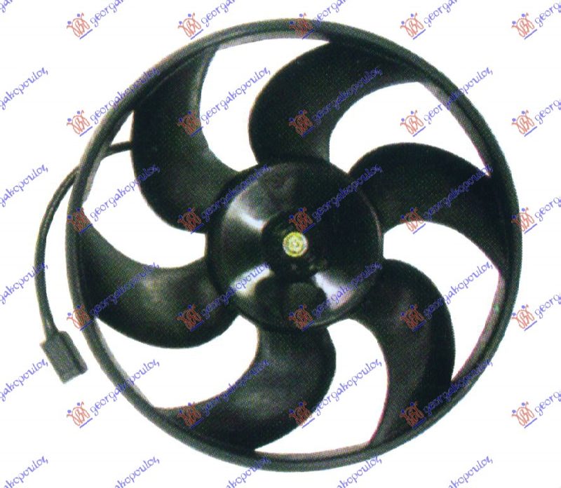 VENTILATOR HLADNJAKA (MOTOR+ELISA) KOMPLET (BENZIN/DIZEL) PEUGEOT 405 1987-1993 (15B)