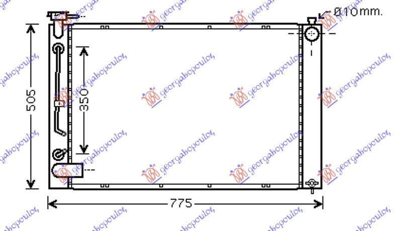 HLADNJAK MOTORA (RX300) 3.0i 24V (MAN/AUTO) (670x491x22) LEXUS RX 2003-2009 (U3)