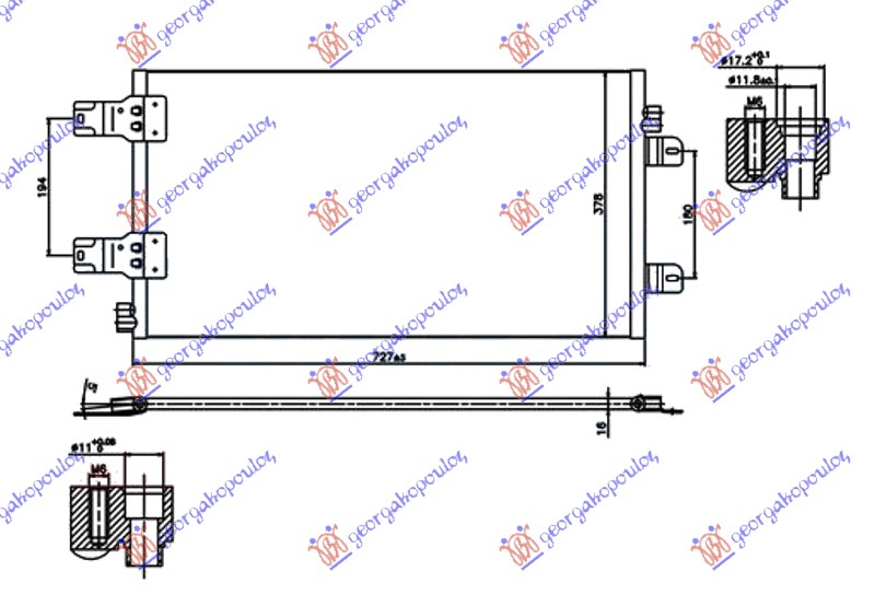 HLADNJAK KLIME 2.5 DCi DIZEL (690x380x16) NISSAN INTERSTAR 2002-2009 (X70)