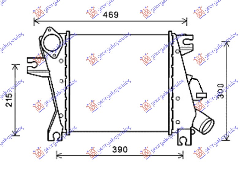 HLADNJAK INTERKULERA 2.2 DCI (305x295x62) 03-05 NISSAN X-TRAIL 2001-2014 (T30)
