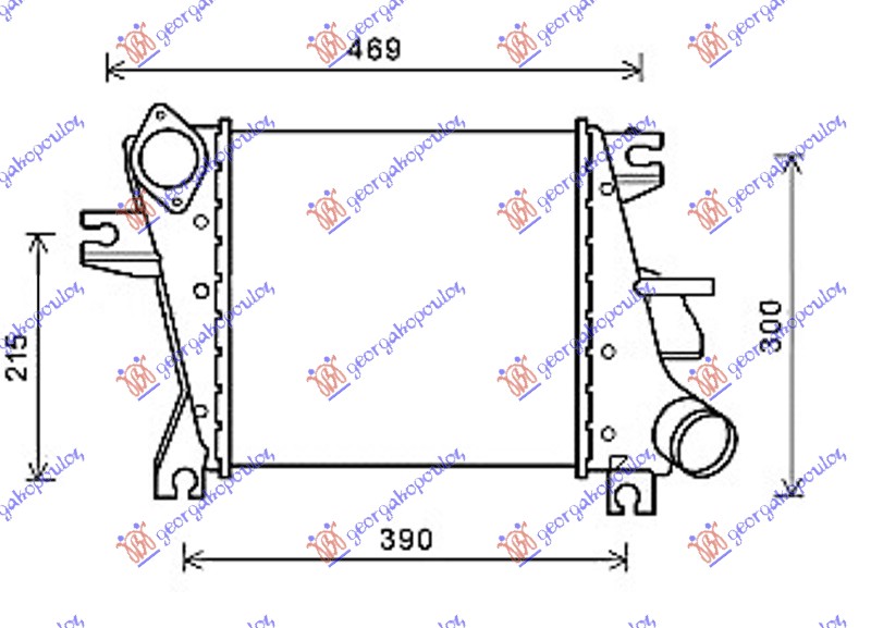 HLADNJAK INTERKULERA 2.2 DCI (305x295x62) 05-07 NISSAN X-TRAIL 2001-2014 (T30)