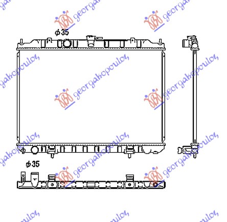 HLADNJAK MOTORA 2.0/2.5c.c (+/-AC) (45x69) -07 NISSAN X-TRAIL 2001-2014 (T30)