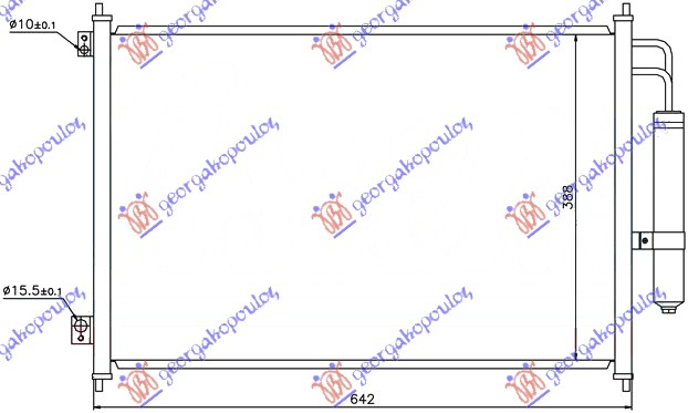 HLADNJAK KLIME BENZIN/DIZEL (610x390x16) 2007- NISSAN X-TRAIL 2001-2014 (T30)