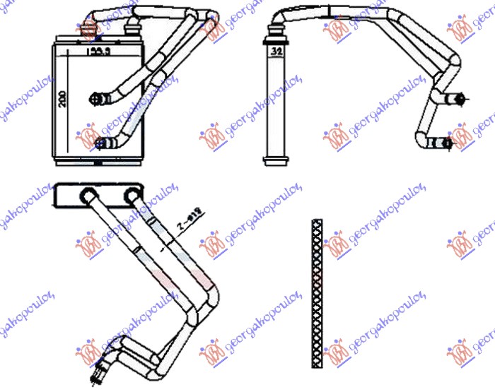 GREJAC KABINE (200x156x32) -2007 NISSAN X-TRAIL 2001-2014 (T30)