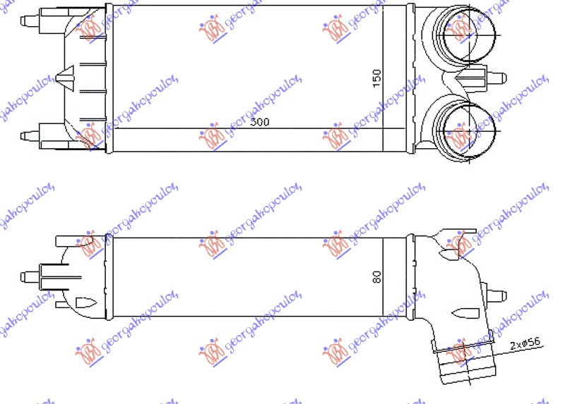 HLADNJAK INTERKULERA 1.6 THP BENZIN (300x150x80) PEUGEOT 508 I 2011-2015 (8D)
