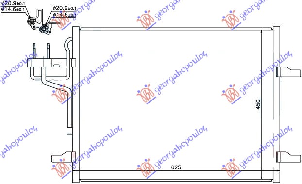 HLADNJAK KLIME BENZIN/DIZEL (585x470x16) FORD KUGA 2008-2013 (DM2)