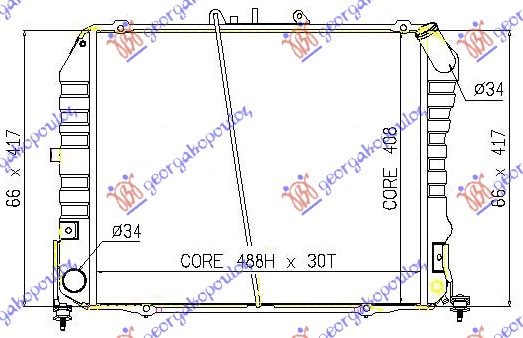HLADNJAK MOTORA DIZEL (49x40) TOYOTA HI-ACE 1989-1992 (RZH 112/LH)