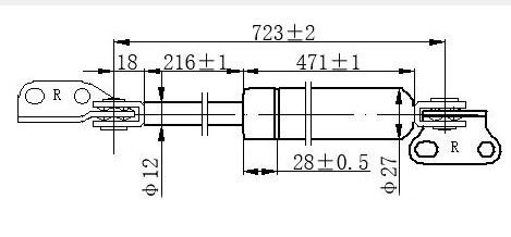 AMORTIZER GEPEK VRATA (723L-850N) TOYOTA HI-ACE 1989-1992 (RZH 112/LH)