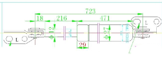 AMORTIZER GEPEK VRATA (723L-850N) TOYOTA HI-ACE 1989-1992 (RZH 112/LH)