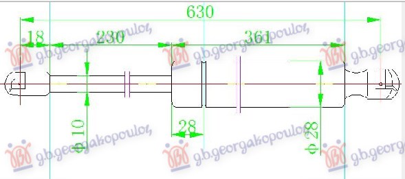 AMORTIZER GEPEK VRATA (620L-625N) PEUGEOT PARTNER 2008-2015 (5/G)