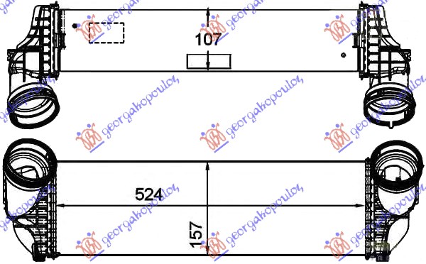 HLADNJAK INTERKULERA 3.5i-3.0 TD (158x524x105) BMW X6 2008-2014 (E71/E72)