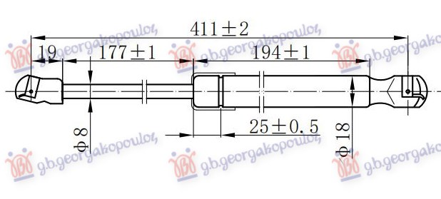 AMORTIZER HAUBE (410L-390N) BMW X6 2008-2014 (E71/E72)
