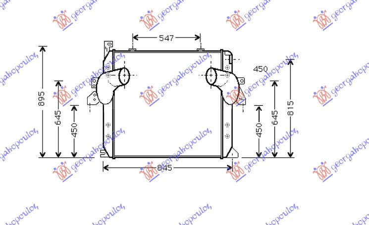 HLADNJAK INTERKULERA BENZIN (752x852x68) MERCEDES ACTROS 2008-2011 (MP2/MP3)