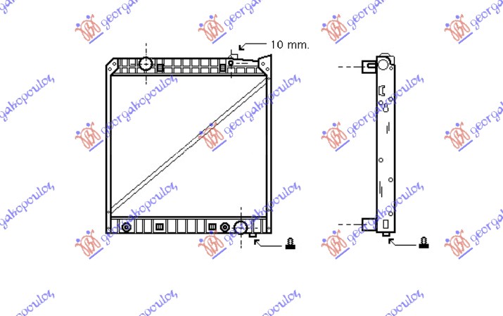 HLADNJAK MOTORA DIZEL (MAN/AUTO) (817x807) (SA METALNIM OKVIROM) MERCEDES ACTROS 2008-2011 (MP2/MP3)