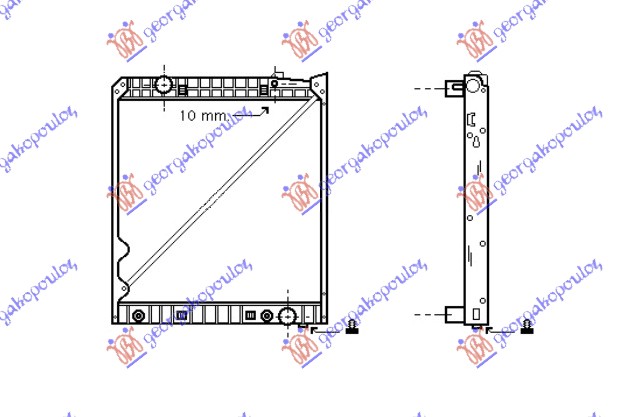 HLADNJAK MOTORA DIZEL (MAN/AUTO) (952x808) (SA METALNIM OKVIROM) MERCEDES ACTROS 2008-2011 (MP2/MP3)