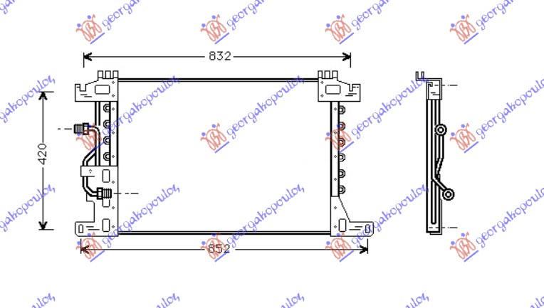 HLADNJAK KLIME DIZEL (673x457x22) MERCEDES ACTROS 2008-2011 (MP2/MP3)