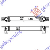 HLADNJAK INTERKULERA 1.3-1.4 HDI-MJTD (540x85x65) FIAT FIORINO/QUBO 2008-2016 (225)