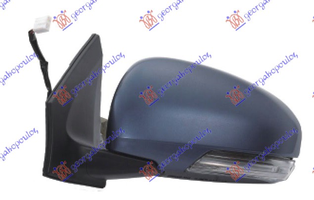 RETROVIZOR ELEKTRICNI SA GREJACEM PM (ELEKTRO-SKLOPIV) (MIGAVAC) (8 PIN) (KONVEKSNO STAKLO) TOYOTA IQ 2009-2016 (J1)
