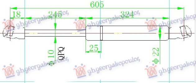 AMORTIZER GEPEK VRATA (605L-670N) FORD S-MAX 2011-2015 (WA6)