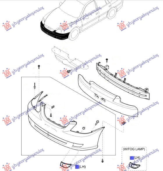 RESETKA PREDNJEG BRANIKA (BEZ MAGLENKE) KIA RIO 2002-2005 (DC)