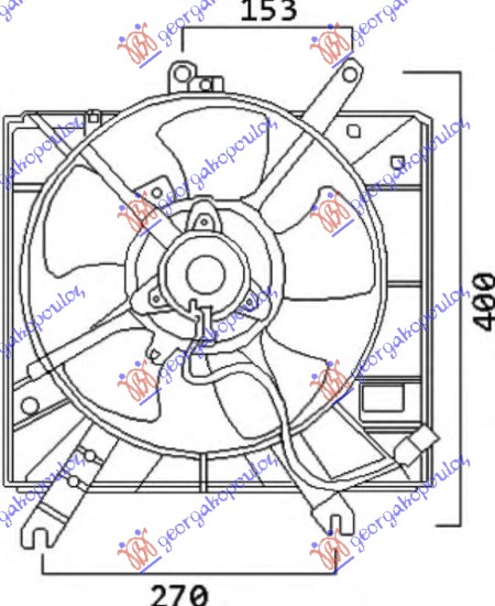 VENTILATOR HLADNJAKA KOMPLET (BENZIN) KIA RIO 2002-2005 (DC)
