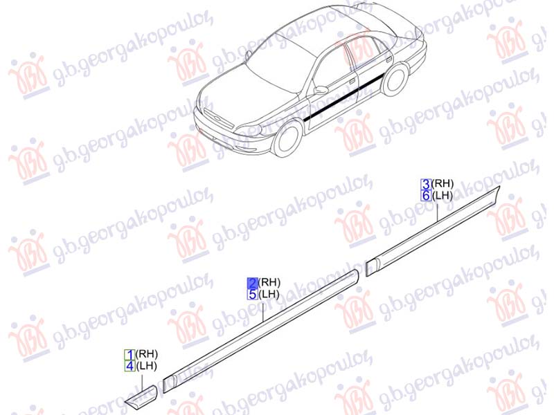 LAJSNA PREDNJIH VRATA KIA RIO 1999-2002 (DC)