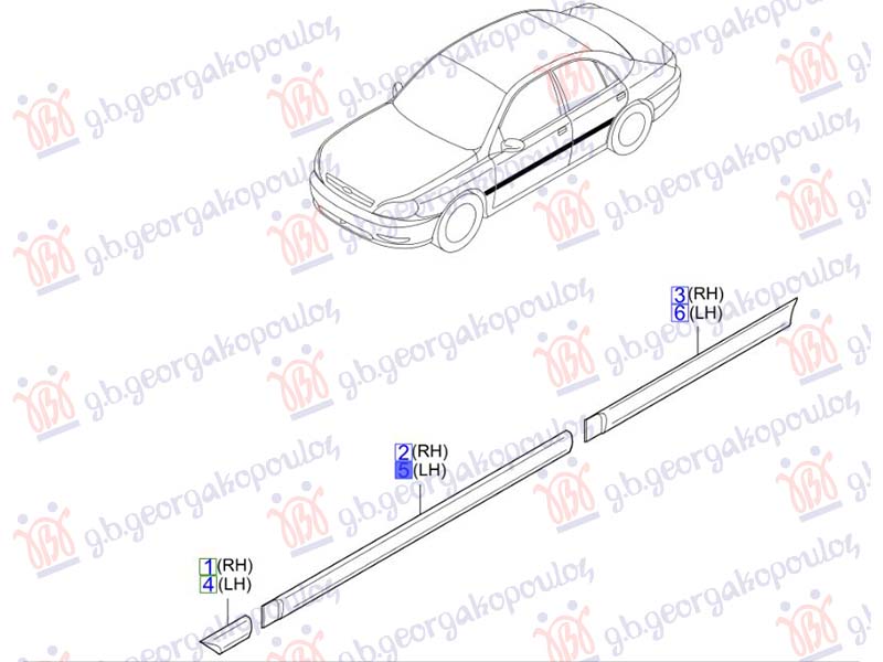 LAJSNA PREDNJIH VRATA KIA RIO 1999-2002 (DC)