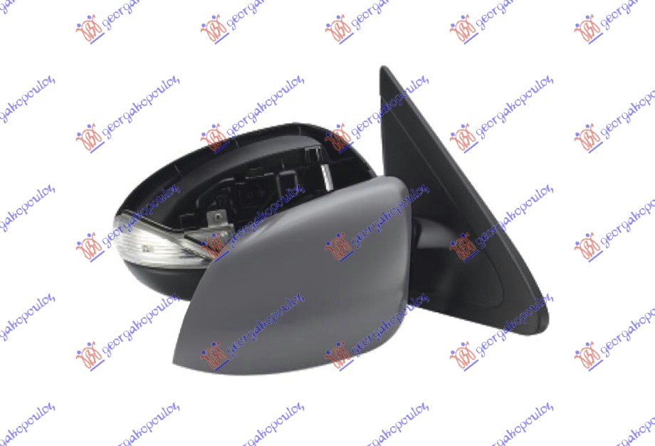 RETROVIZOR ELEKTRICNI SA GREJACEM PM (MIGAVAC) (A KVALITET) (KONVEKSNO STAKLO) MAZDA 3 SDN-H/B  2008-2013 (BL/BK)