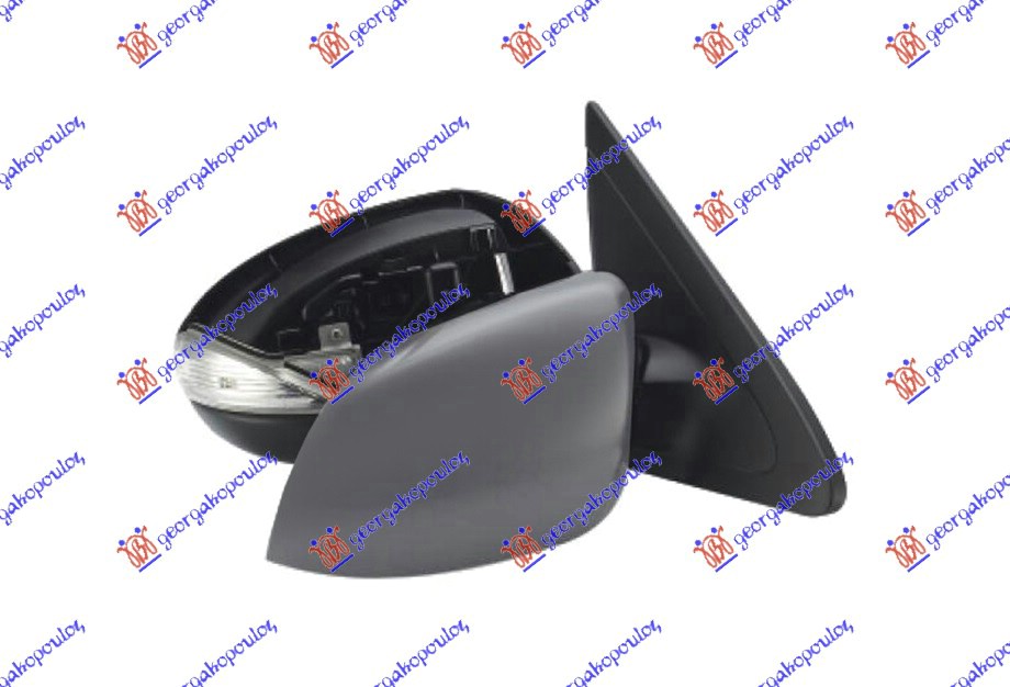 RETROVIZOR ELEKTRICNI SA GREJACEM PM (ELEKTRO-SKLOPIV) (MIGAVAC) (KONVEKSNO STAKLO) MAZDA 3 SDN-H/B  2008-2013 (BL/BK)