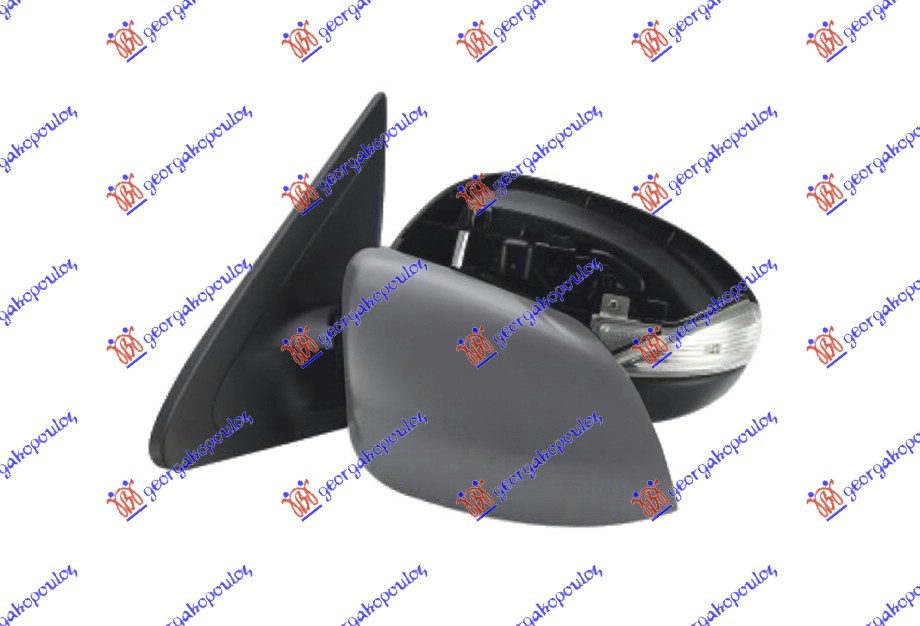 RETROVIZOR ELEKTRICNI SA GREJACEM PM (ELEKTRO-SKLOPIV) (MIGAVAC) (KONVEKSNO STAKLO) MAZDA 3 SDN-H/B  2008-2013 (BL/BK)