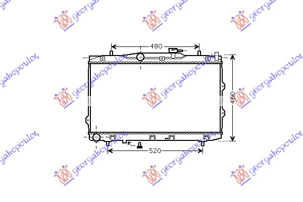 HLADNJAK MOTORA 1.6I/2.0I 16V (+/-AC) (37.5x67x16) -06 KIA CERATO 2004-2009 (LD)