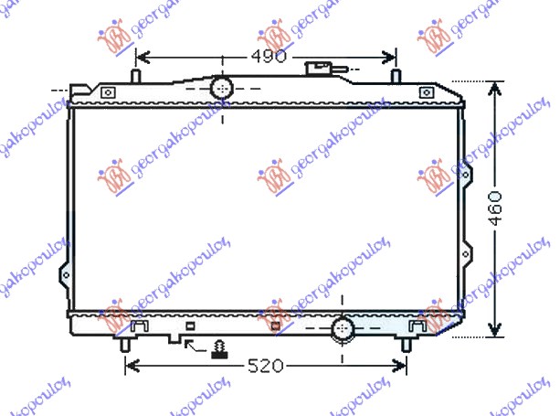 HLADNJAK MOTORA 1.6i/16V (+/-AC) (37.5x67x16) 06-09 KIA CERATO 2004-2009 (LD)