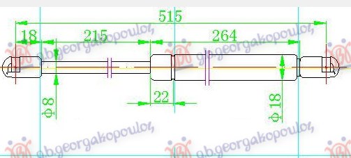 AMORTIZER GEPEK VRATA 5 VRATA (515L-400N) KIA CERATO 2004-2009 (LD)