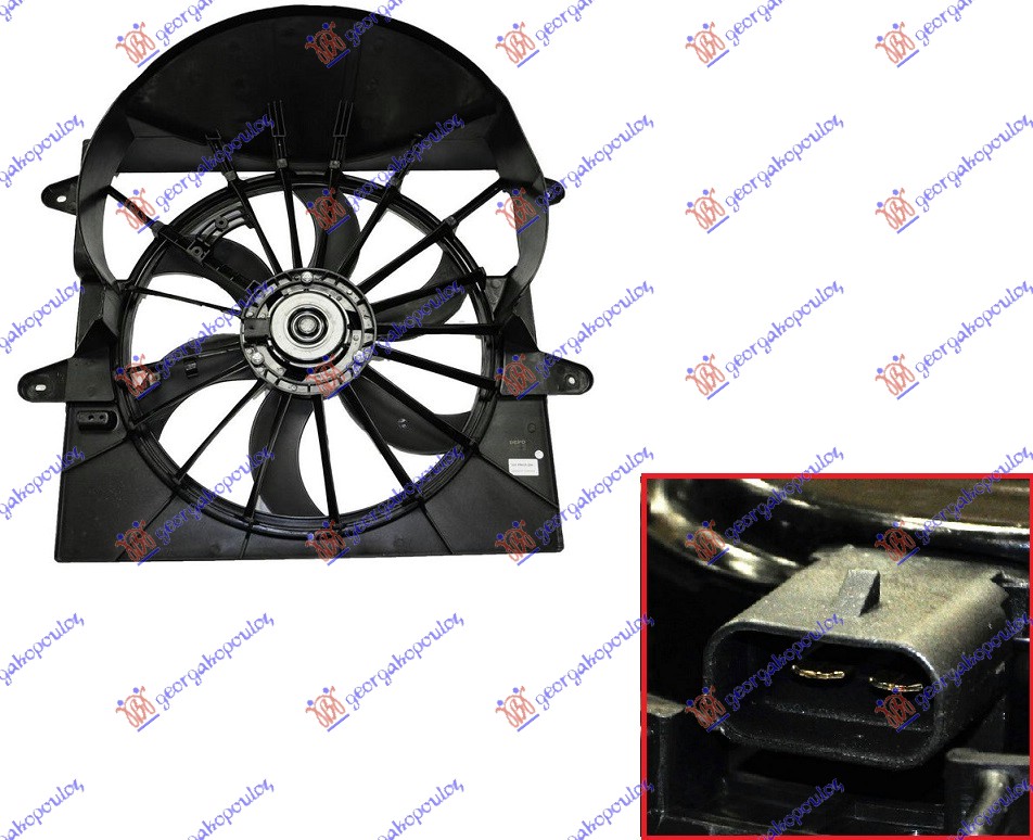 VENTILATOR KOMPLET (3.7 BENZIN) (2 PIN) JEEP GRAND CHEROKEE 2008-2011 (WH/WK)